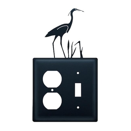 Village Wrought Iron Village Wrought Iron EOS-133 Heron Outlet and Switch Cover - Black EOS-133